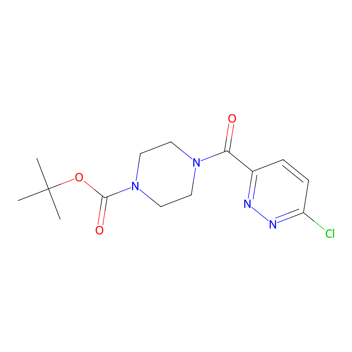 Tert-butyl 4-(6-chloropyridazine-3-carbonyl)piperazine-1-carboxylate molecular structure, CAS 1690865-91-8