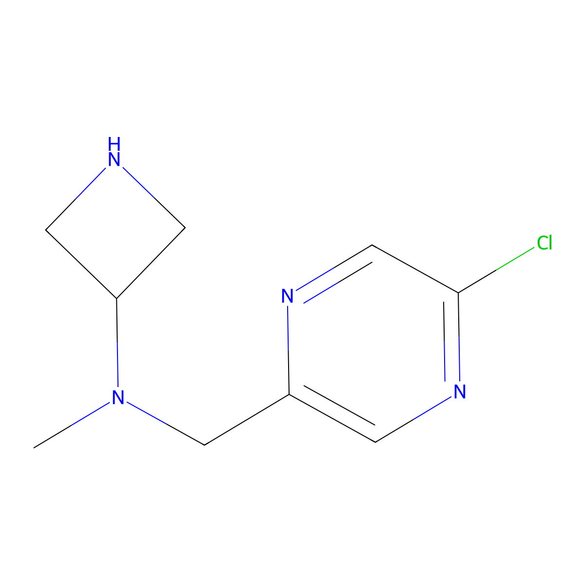 N-[(5-chloropyrazin-2-yl)methyl]-N-methylazetidin-3-amine molecular structure, CAS 1690893-41-4