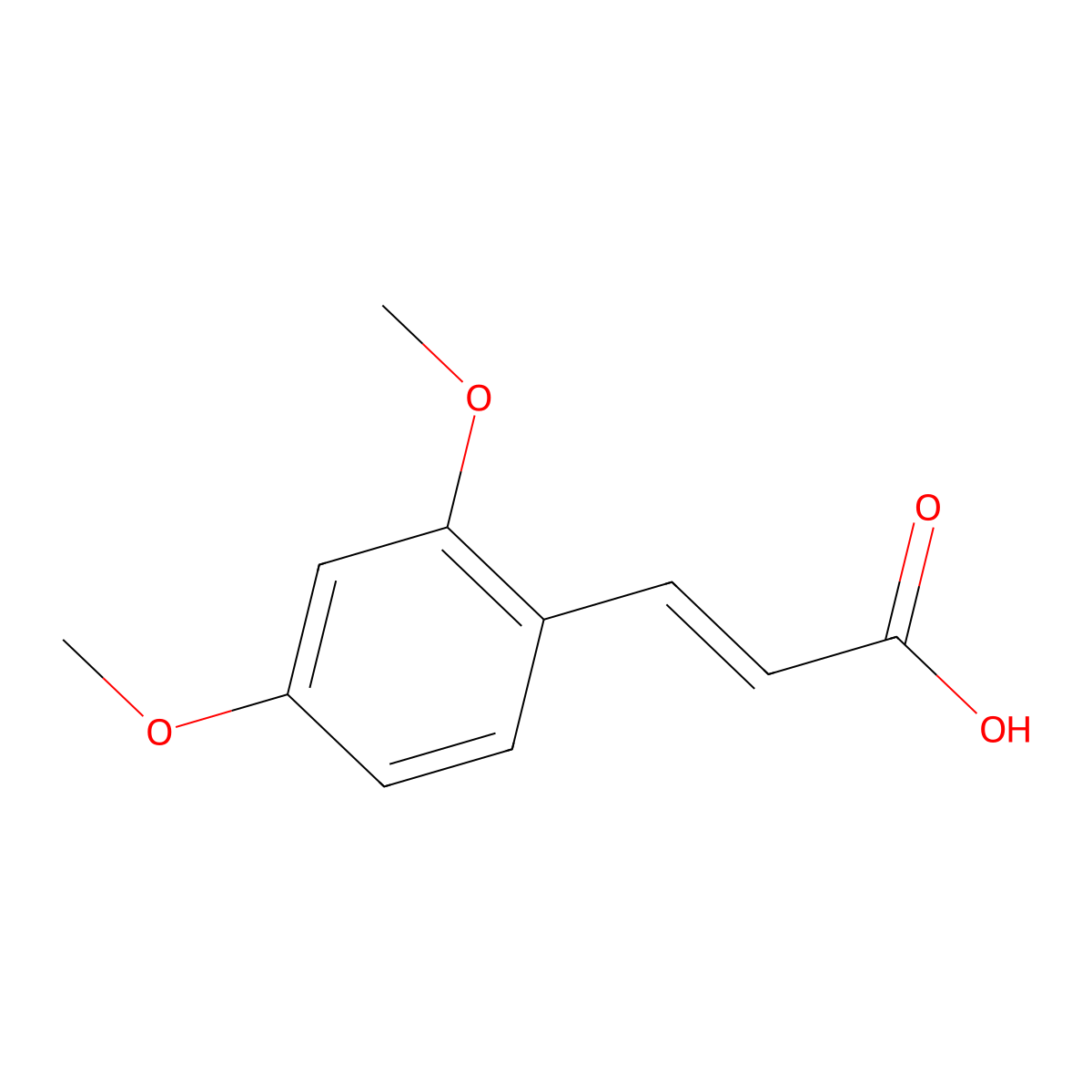2,4-Dimethoxycinnamic acid molecular structure, CAS 16909-09-4
