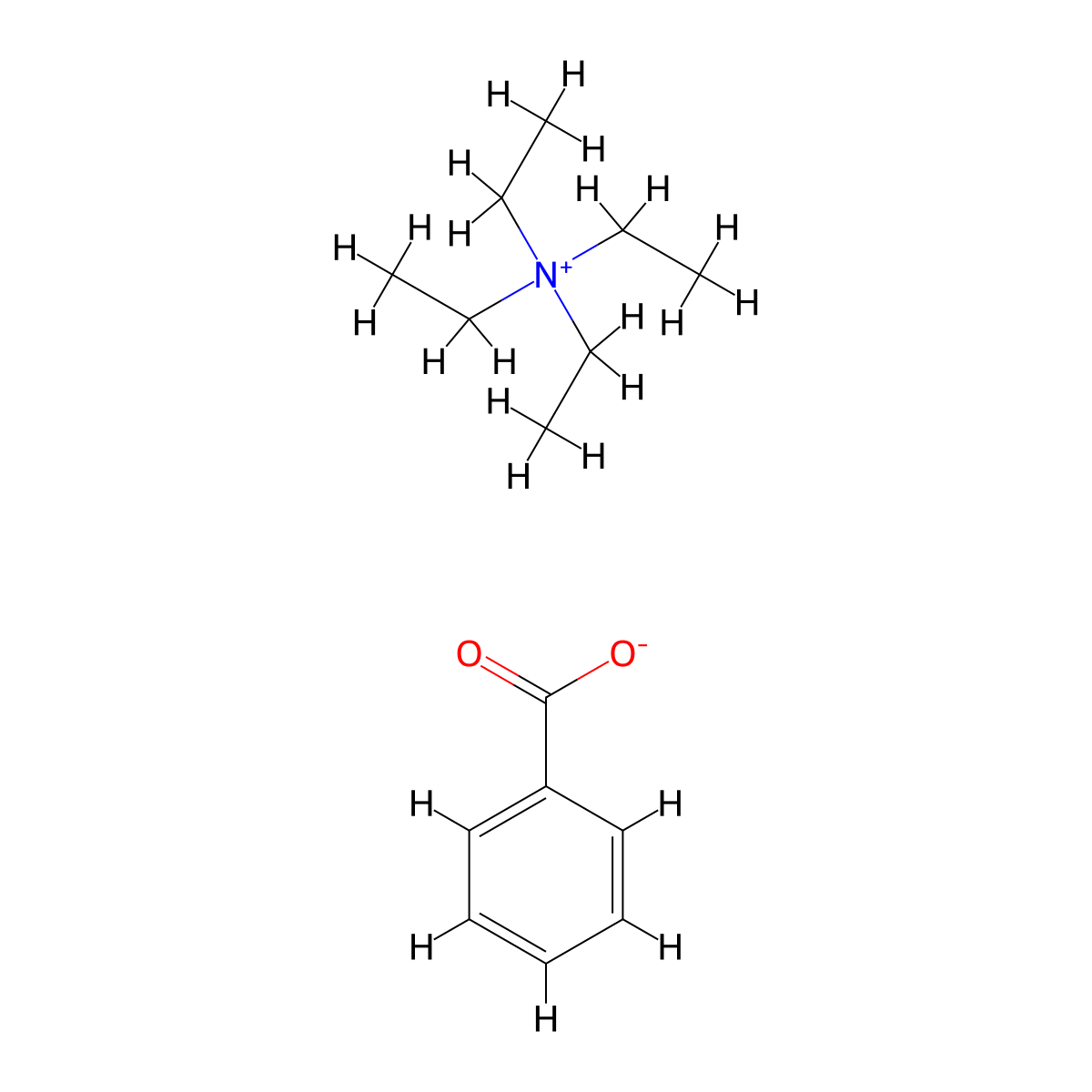 Tetraethylammonium benzoate molecular structure, CAS 16909-22-1