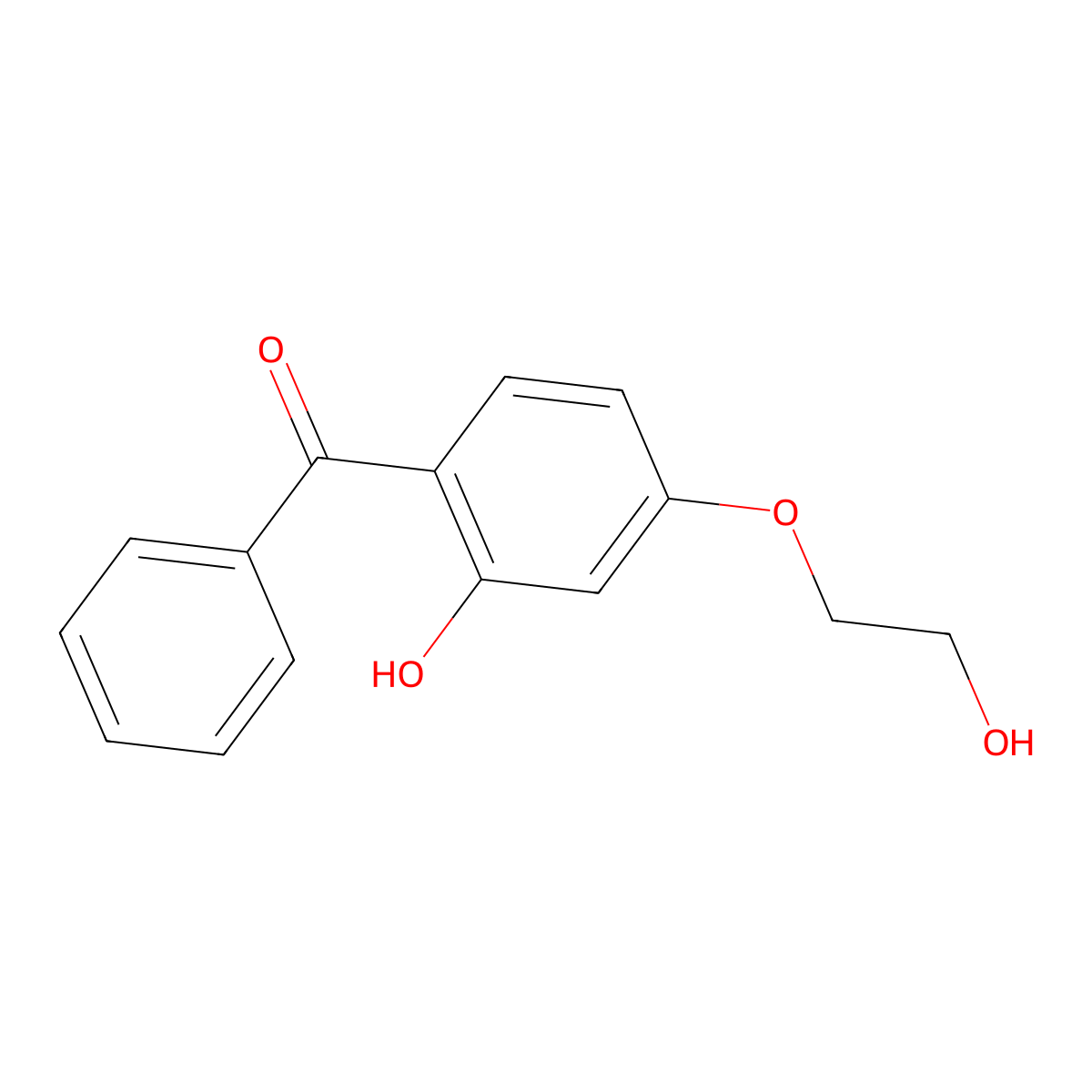 2-Hydroxy-4-(2-hydroxyethoxy)benzophenone molecular structure, CAS 16909-78-7
