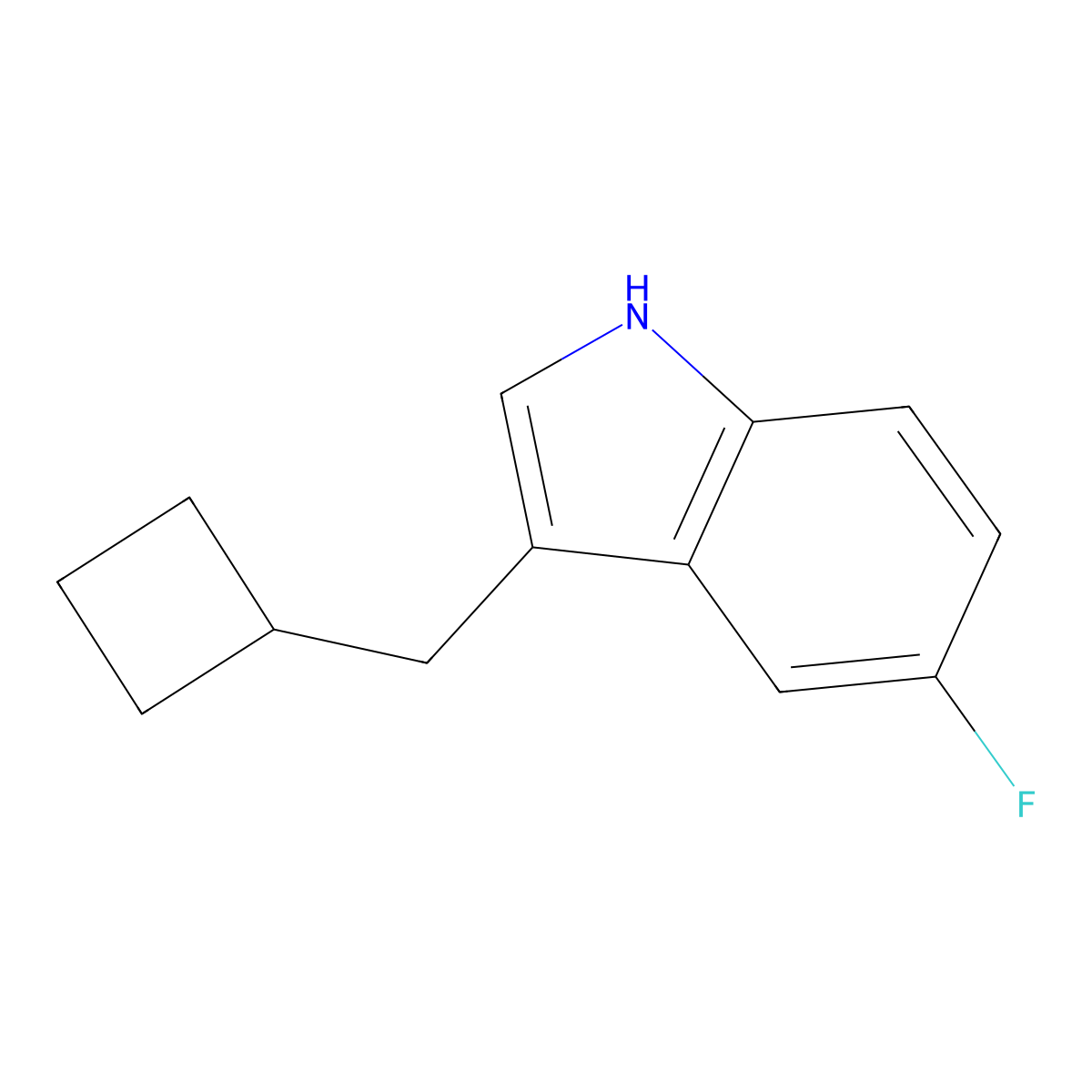 3-(Cyclobutylmethyl)-5-fluoro-1H-indole molecular structure, CAS 1690908-69-0