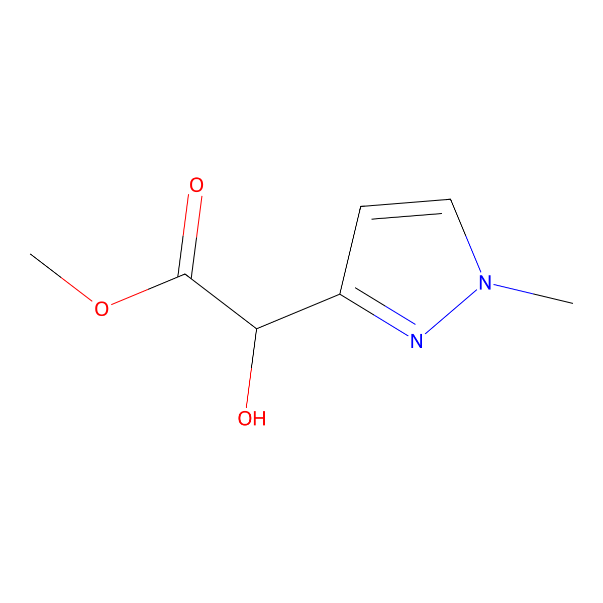 Methyl 2-hydroxy-2-(1-methyl-1h-pyrazol-3-yl)acetate molecular structure, CAS 1690913-70-2