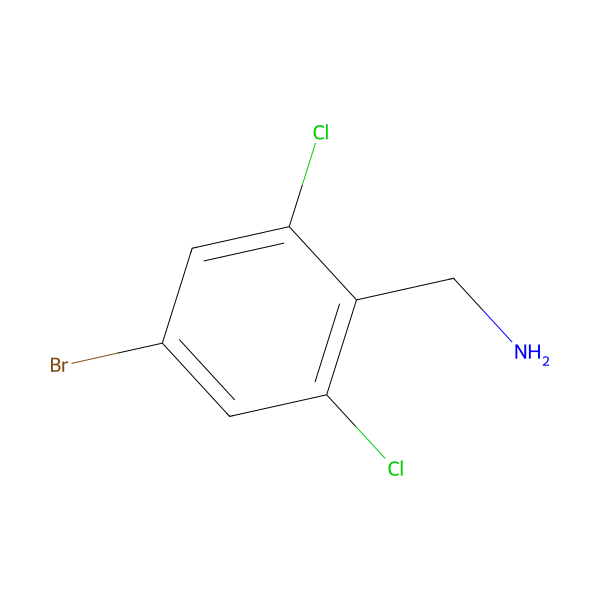 (4-Bromo-2,6-dichlorophenyl)methanamine molecular structure, CAS 1690919-49-3