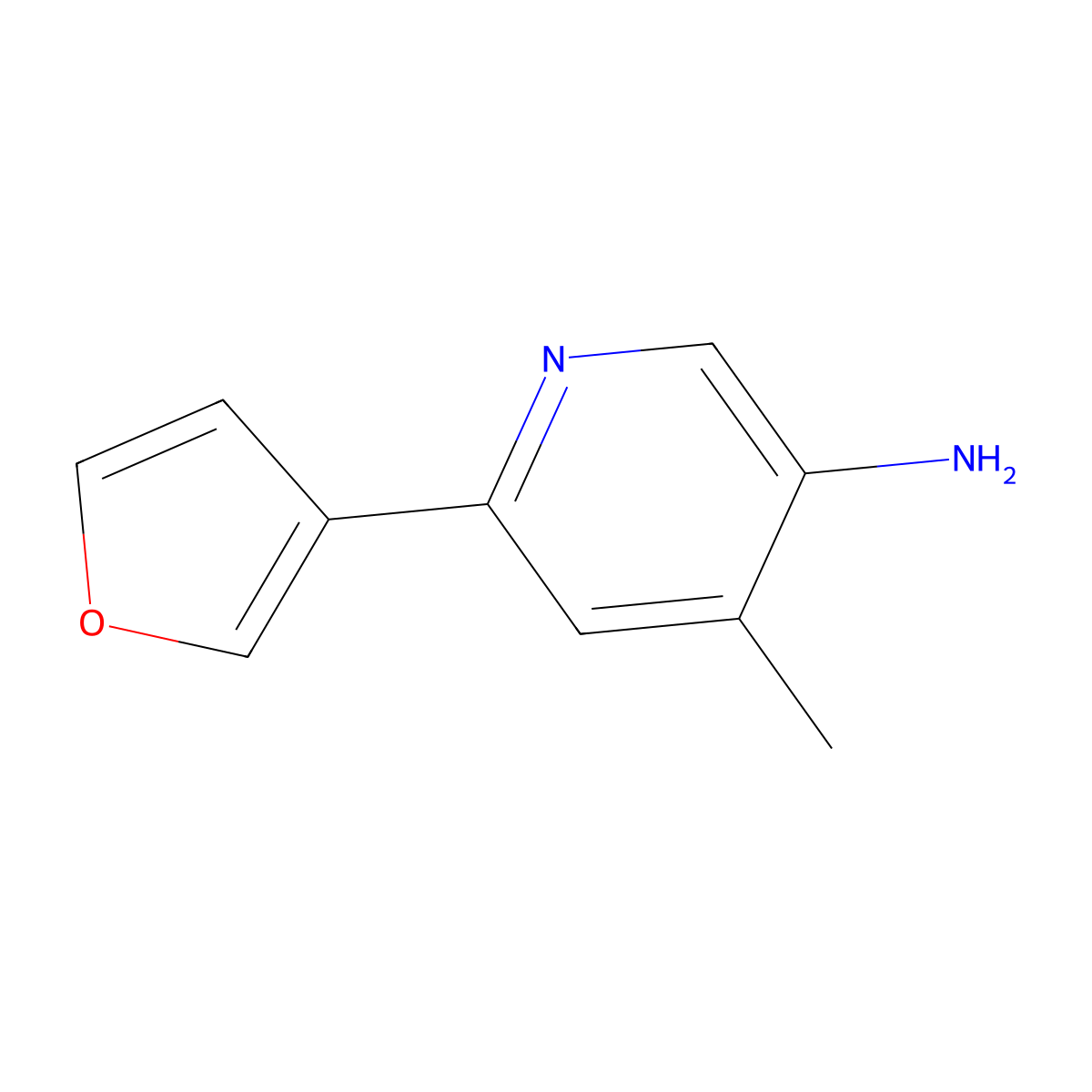 6-(Furan-3-yl)-4-methylpyridin-3-amine molecular structure, CAS 1690924-17-4