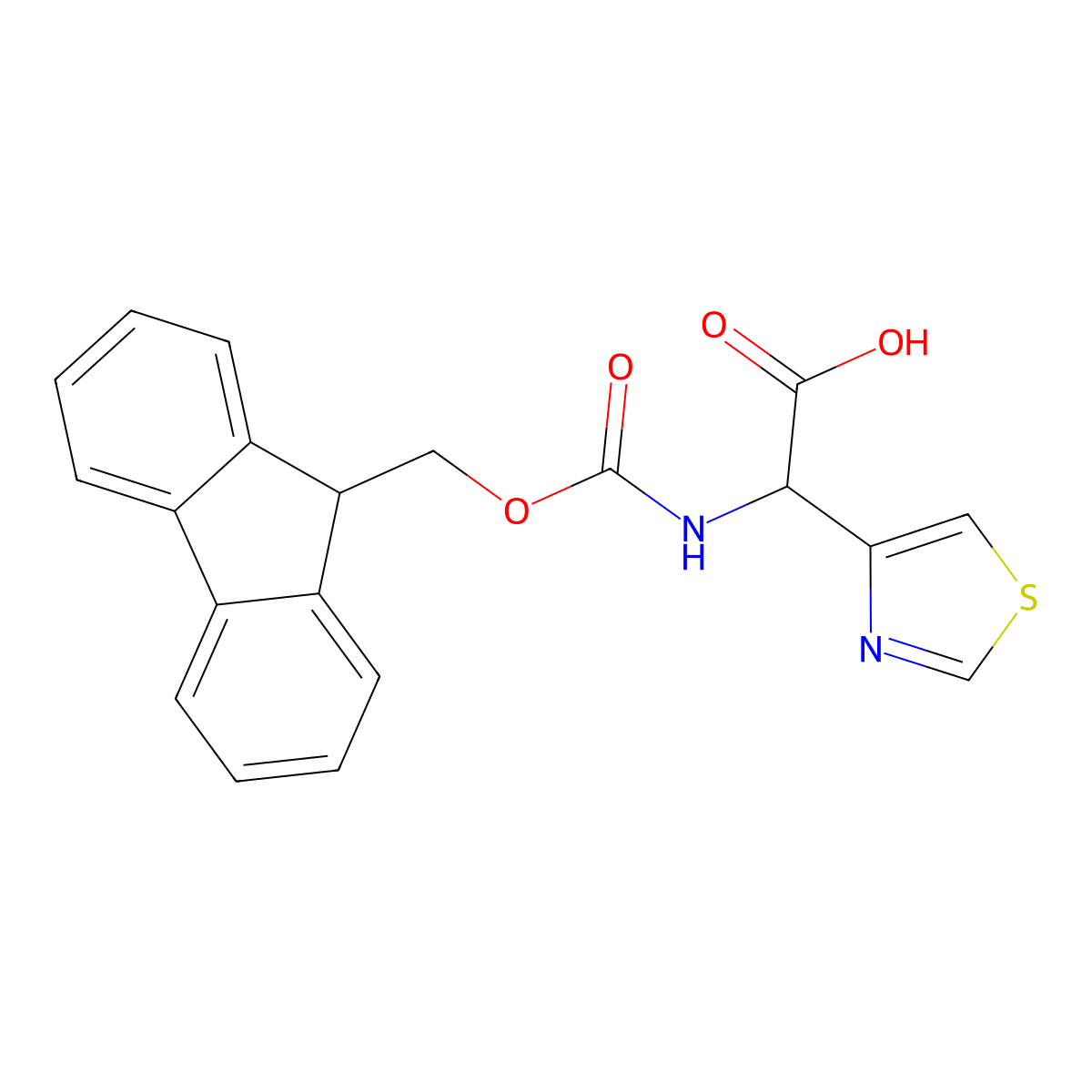 2-({[(9H-fluoren-9-yl)methoxy]carbonyl}amino)-2-(1,3-thiazol-4-yl)acetic acid molecular structure, CAS 1690925-94-0