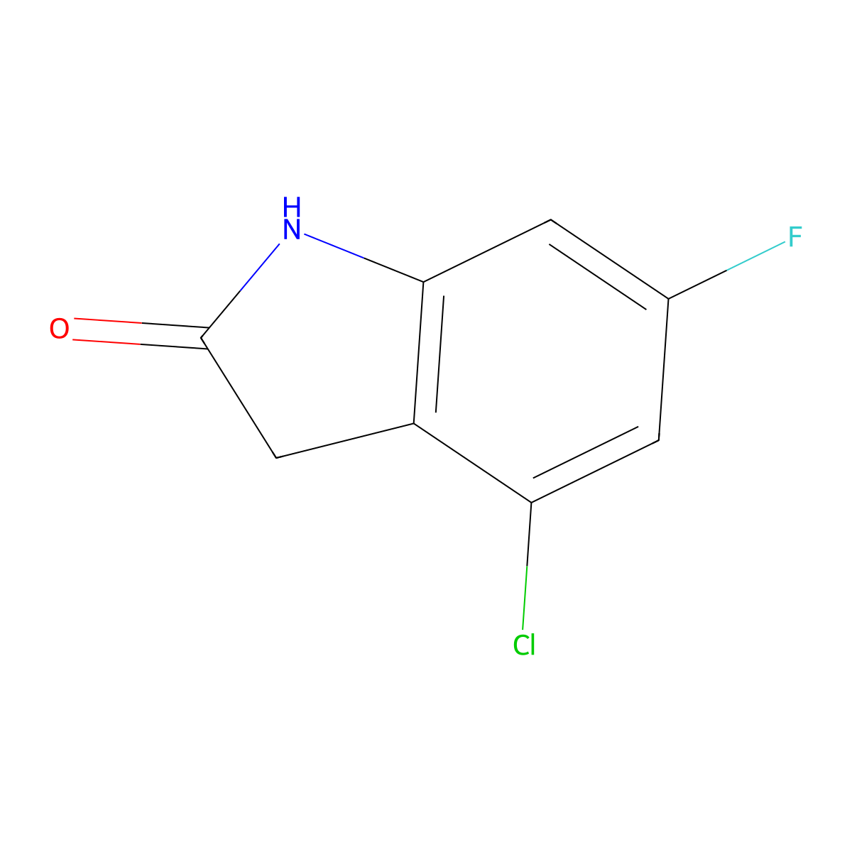 4-Chloro-6-fluoroindolin-2-one molecular structure, CAS 1690939-73-1