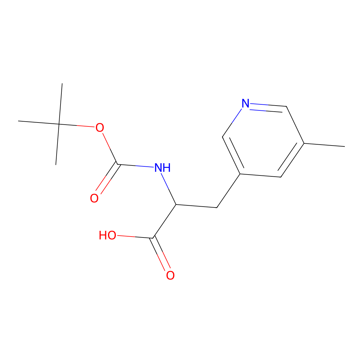 2-{[(Tert-butoxy)carbonyl]amino}-3-(5-methylpyridin-3-yl)propanoic acid molecular structure, CAS 1690941-07-1