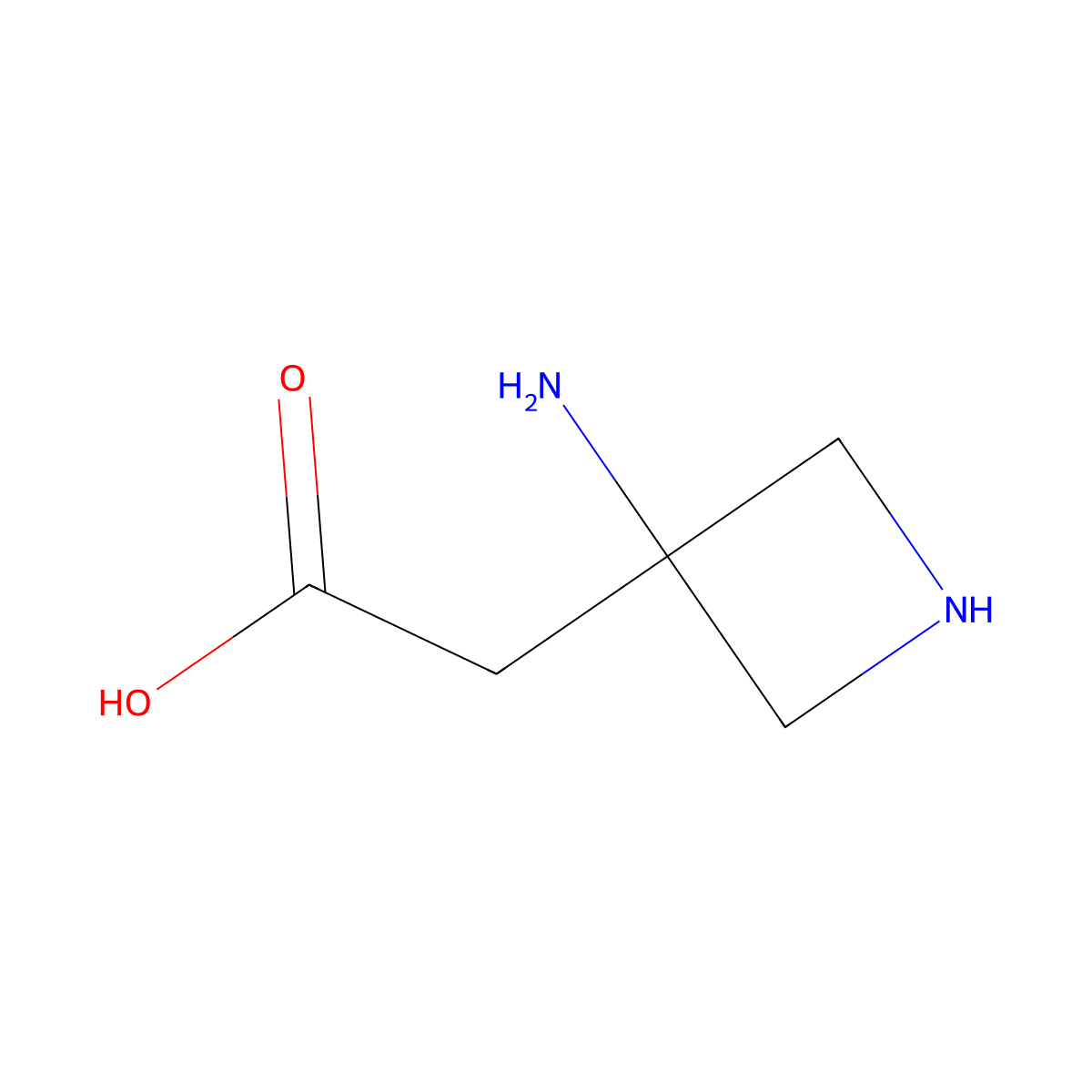 2-(3-Aminoazetidin-3-yl)acetic acid molecular structure, CAS 1690963-27-9