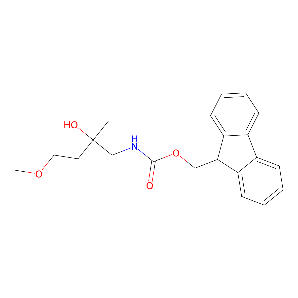 (9H-fluoren-9-yl)methyl N-(2-hydroxy-4-methoxy-2-methylbutyl)carbamate molecular structure, CAS 1690967-58-8