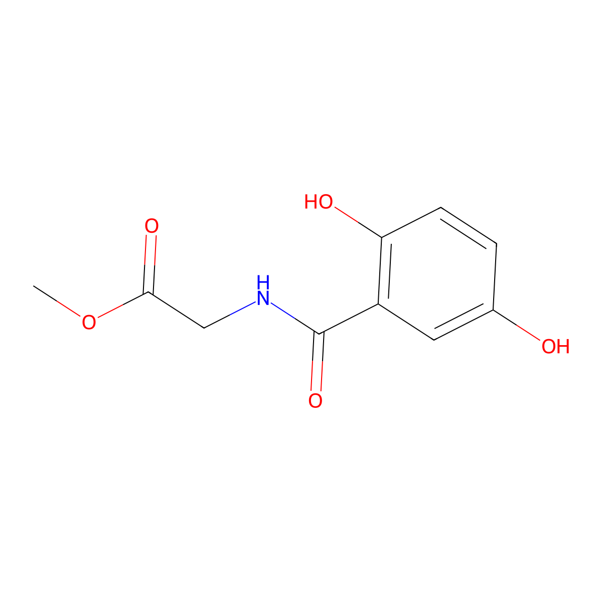 Methyl 2-(2,5-dihydroxybenzamido)acetate molecular structure, CAS 1690974-33-4