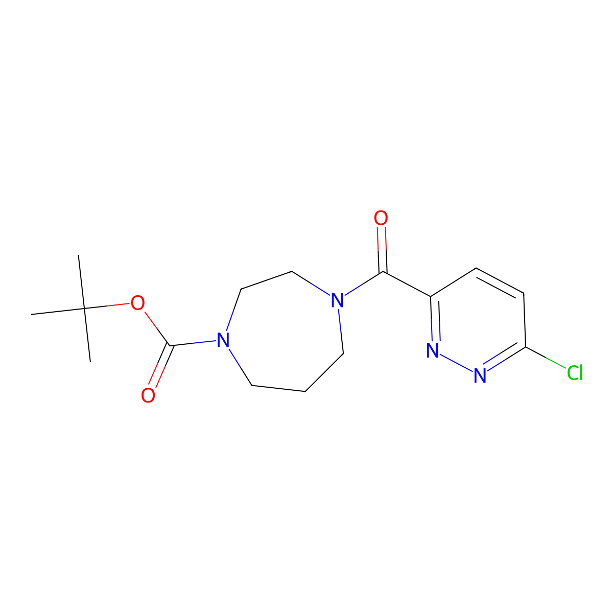 Tert-butyl 4-(6-chloropyridazine-3-carbonyl)-1,4-diazepane-1-carboxylate molecular structure, CAS 1690979-77-1