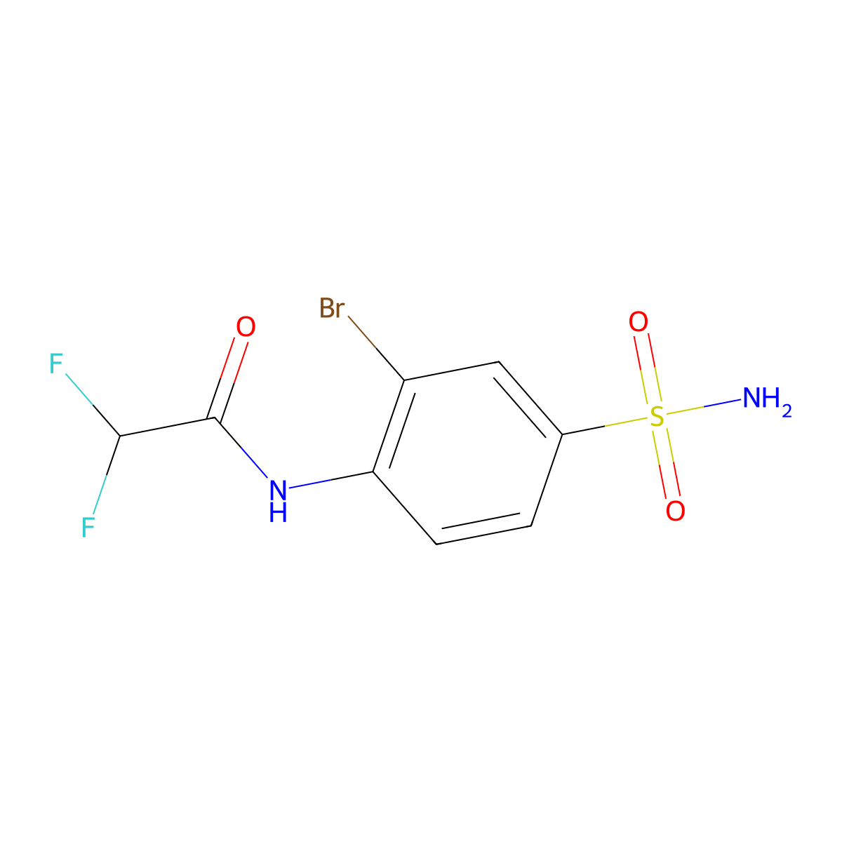 N-(2-bromo-4-sulfamoylphenyl)-2,2-difluoroacetamide molecular structure, CAS 1691014-18-2