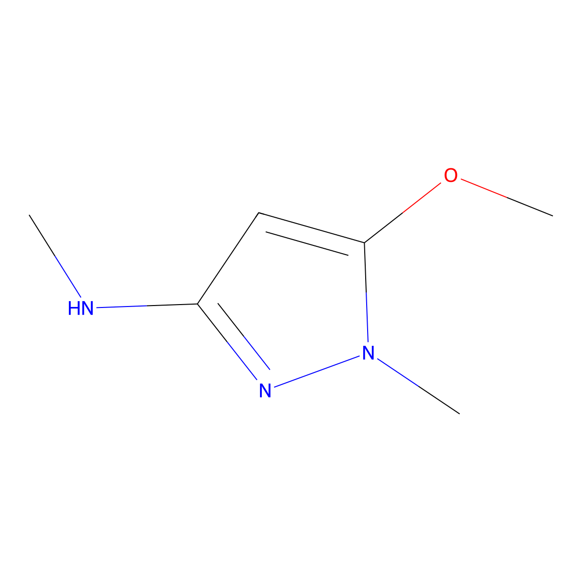 5-methoxy-N,1-dimethyl-1H-pyrazol-3-amine molecular structure, CAS 1691036-85-7