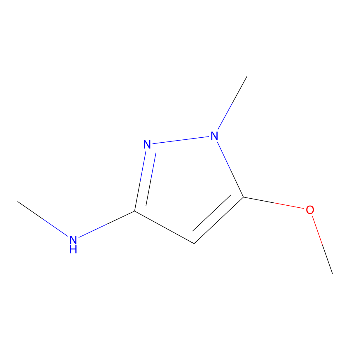5-methoxy-N,1-dimethyl-1H-pyrazol-3-amine molecular structure, CAS 1691036-85-7