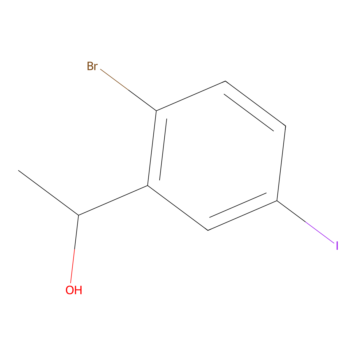 1-(2-Bromo-5-iodophenyl)ethanol molecular structure, CAS 1691038-35-3
