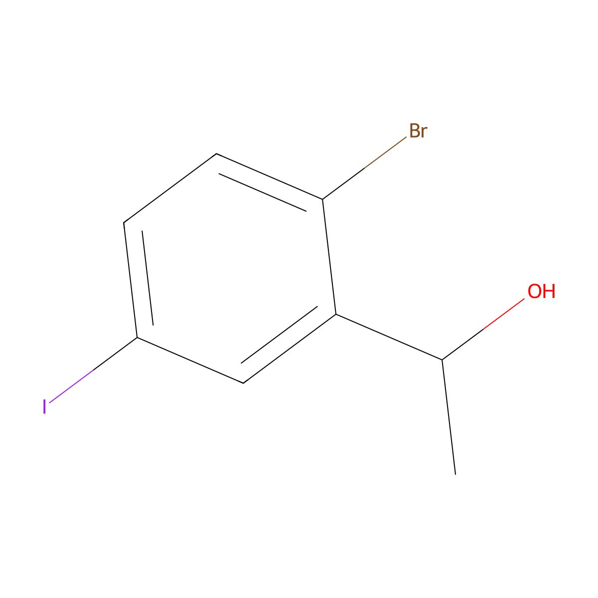 1-(2-Bromo-5-iodophenyl)ethanol molecular structure, CAS 1691038-35-3