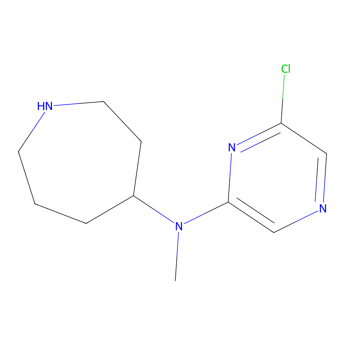 N-(6-chloropyrazin-2-yl)-N-methylazepan-4-amine molecular structure, CAS 1691046-95-3