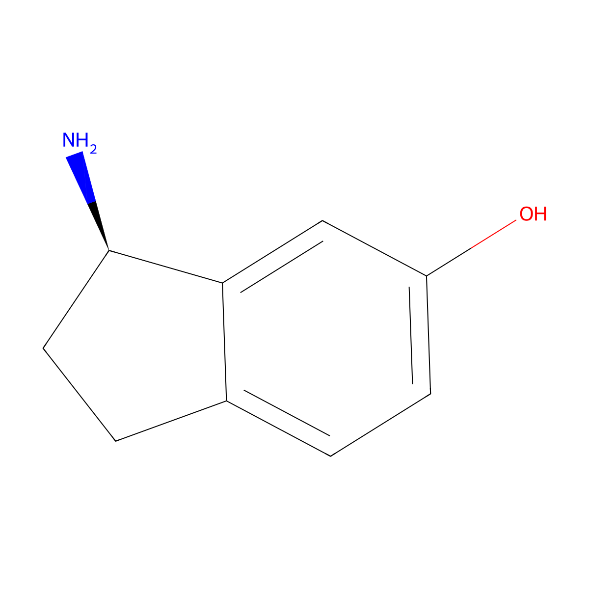 (3R)-3-Amino-2,3-dihydro-1H-inden-5-ol molecular structure, CAS 169105-01-5