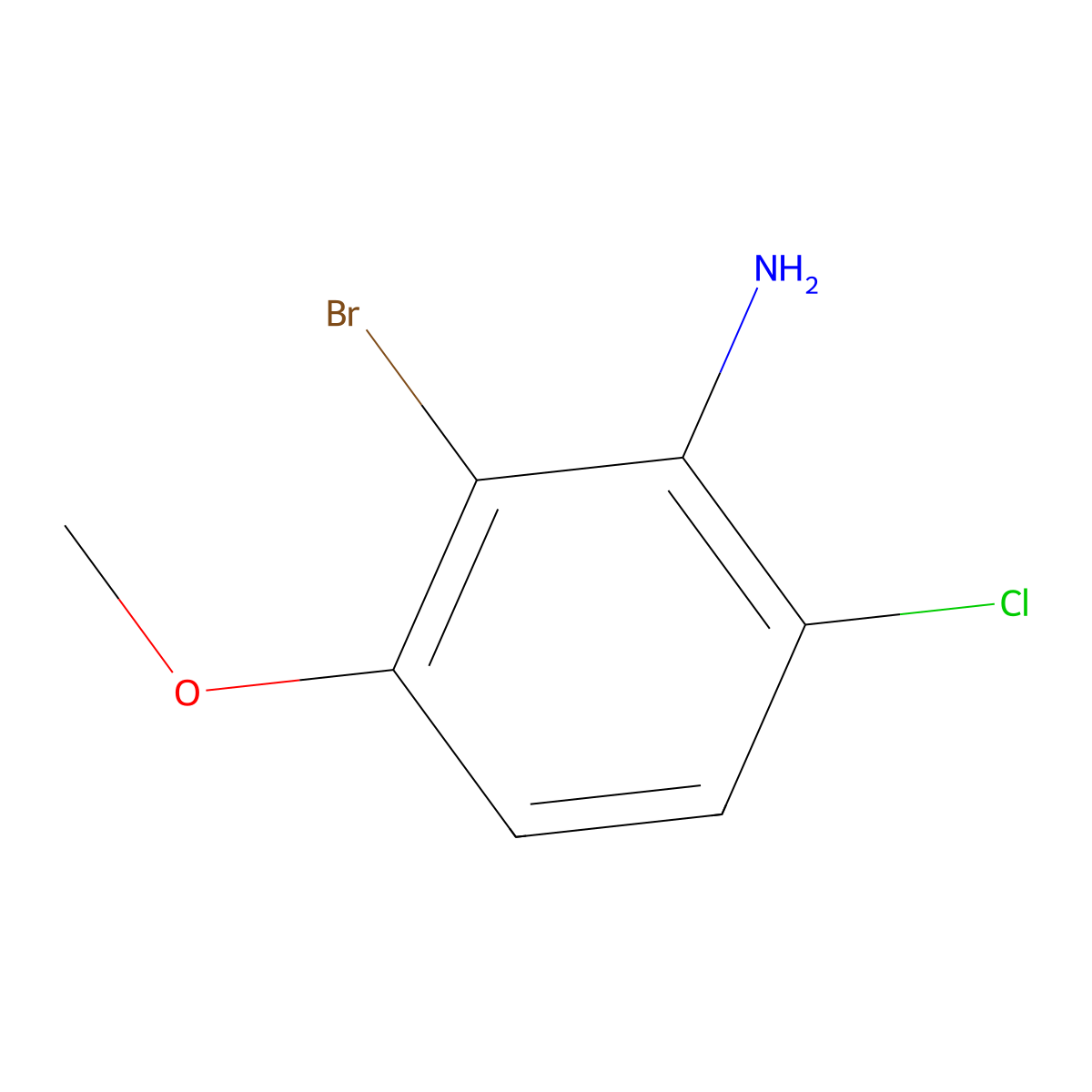 2-Bromo-6-chloro-3-methoxyaniline molecular structure, CAS 1691055-54-5