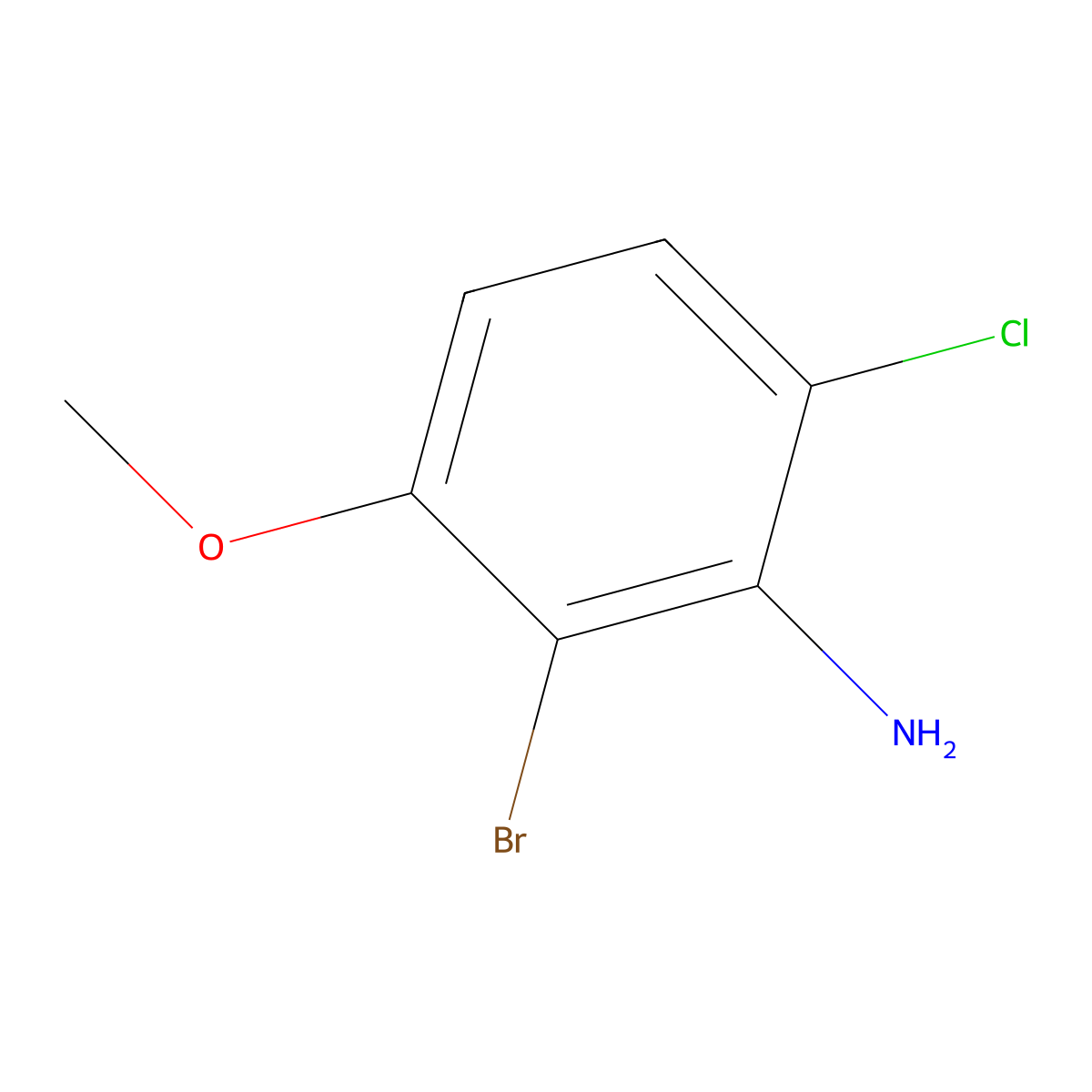 2-Bromo-6-chloro-3-methoxyaniline molecular structure, CAS 1691055-54-5