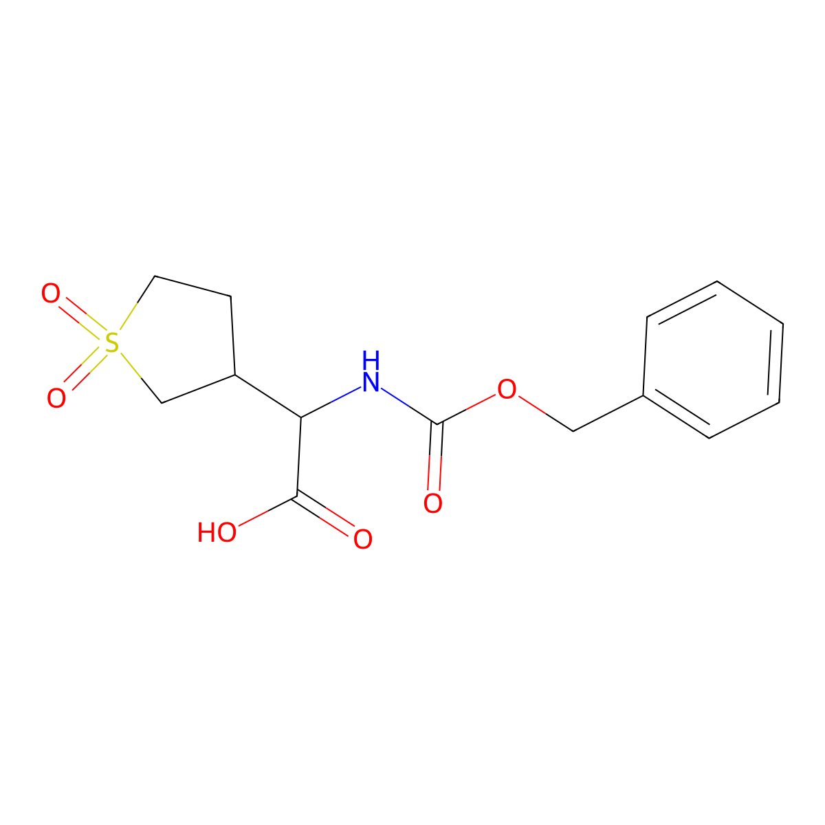 2-{[(Benzyloxy)carbonyl]amino}-2-(1,1-dioxo-1lambda6-thiolan-3-yl)acetic acid molecular structure, CAS 1691060-60-2