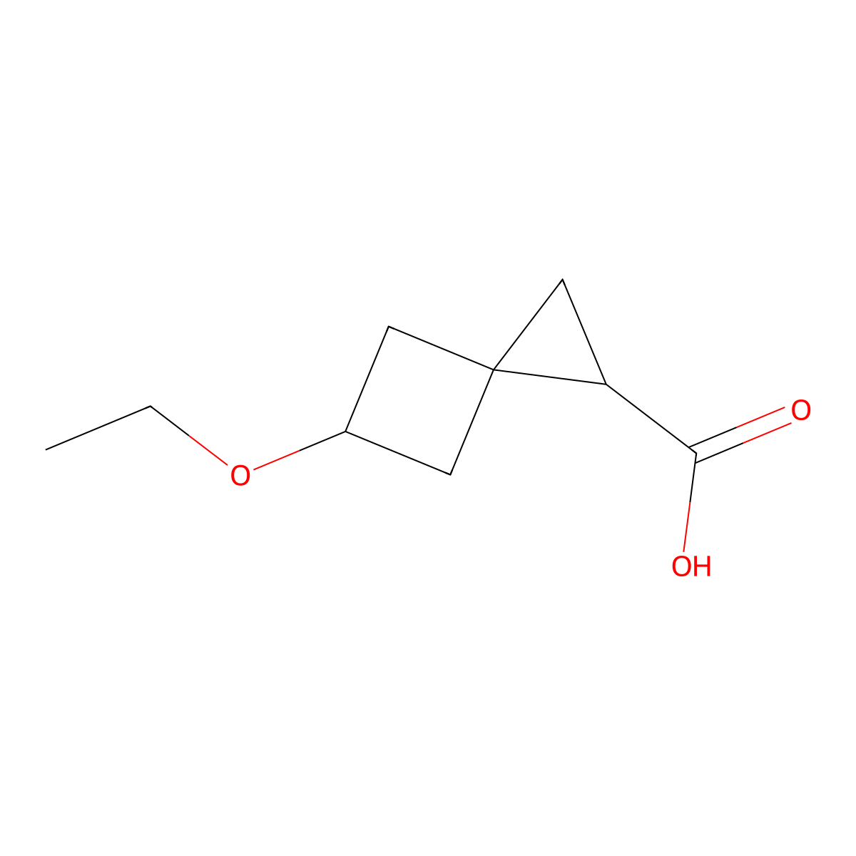 5-Ethoxyspiro[2.3]hexane-1-carboxylic acid molecular structure, CAS 1691064-66-0