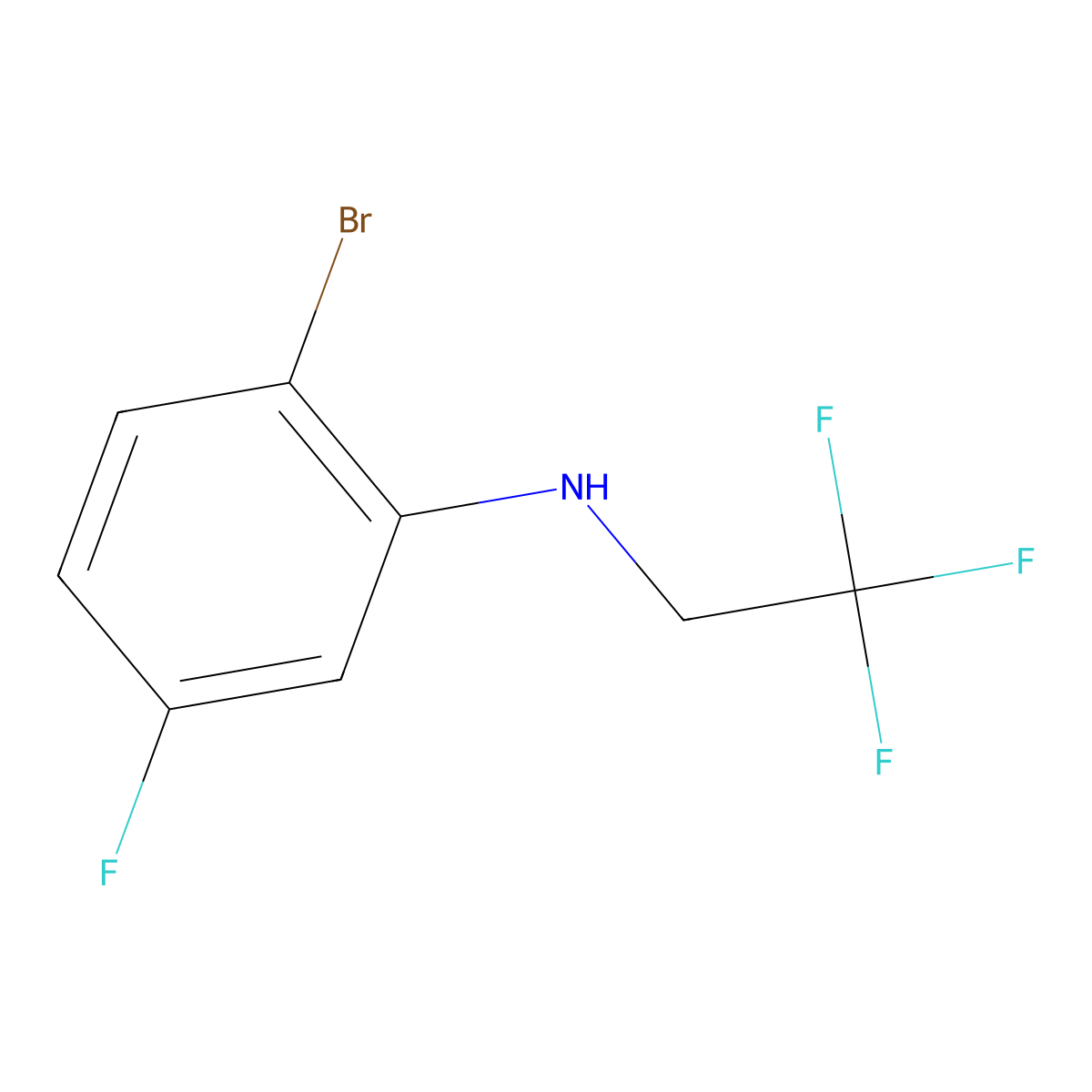 2-Bromo-5-fluoro-N-(2,2,2-trifluoroethyl)aniline molecular structure, CAS 1691068-49-1