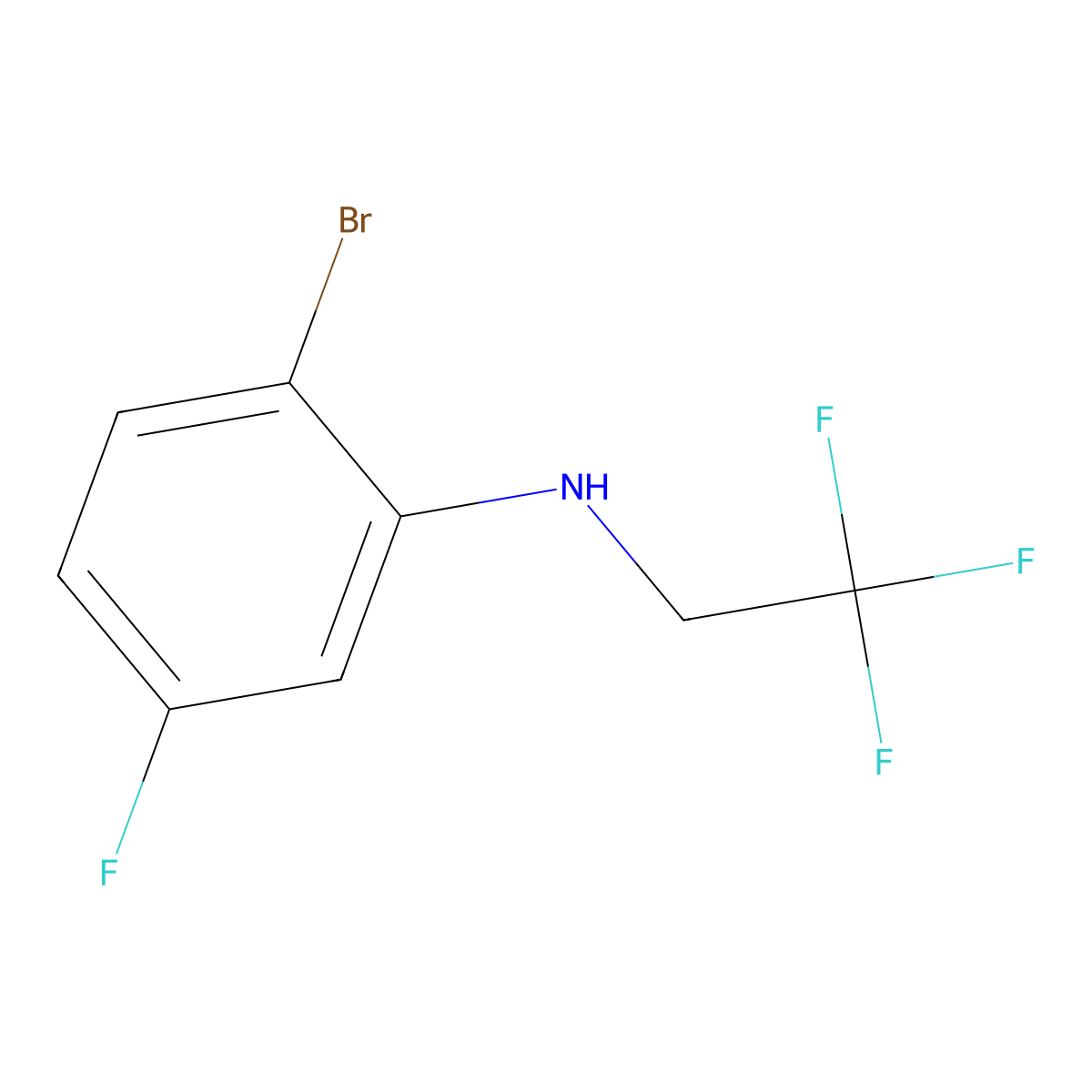2-Bromo-5-fluoro-N-(2,2,2-trifluoroethyl)aniline molecular structure, CAS 1691068-49-1