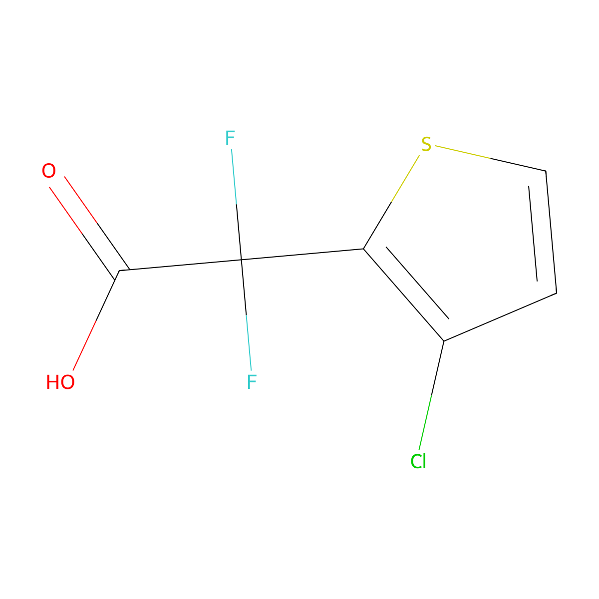 2-(3-Chlorothiophen-2-yl)-2,2-difluoroacetic acid molecular structure, CAS 1691082-51-5