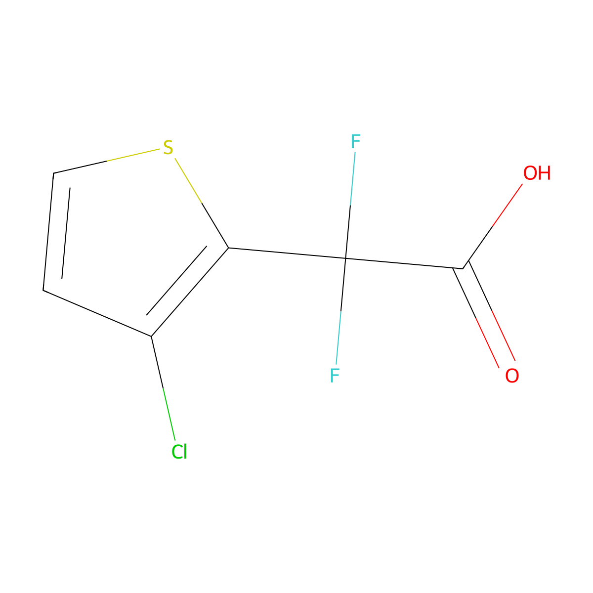 2-(3-Chlorothiophen-2-yl)-2,2-difluoroacetic acid molecular structure, CAS 1691082-51-5