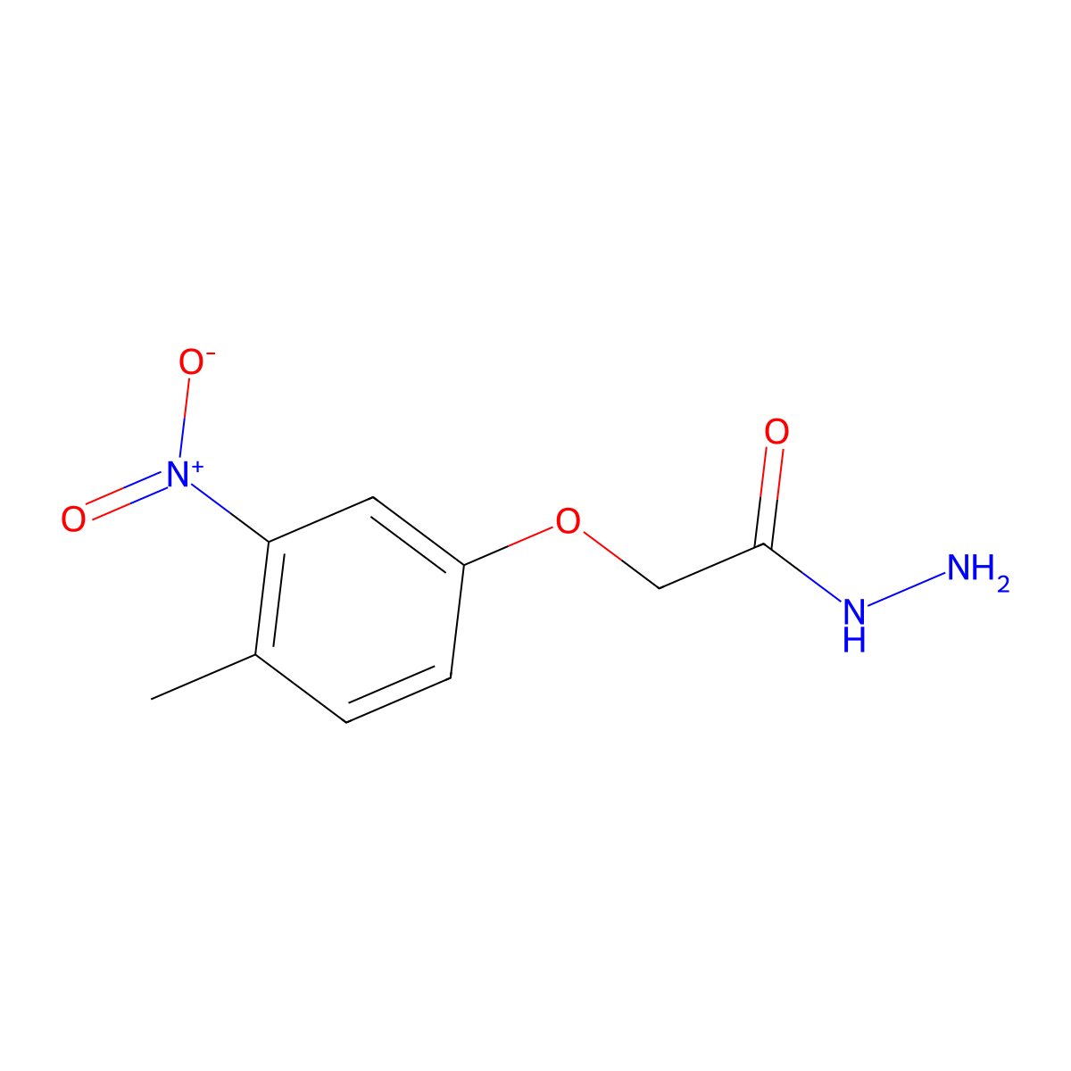 2-(4-Methyl-3-nitrophenoxy)acetohydrazide molecular structure, CAS 1691084-34-0