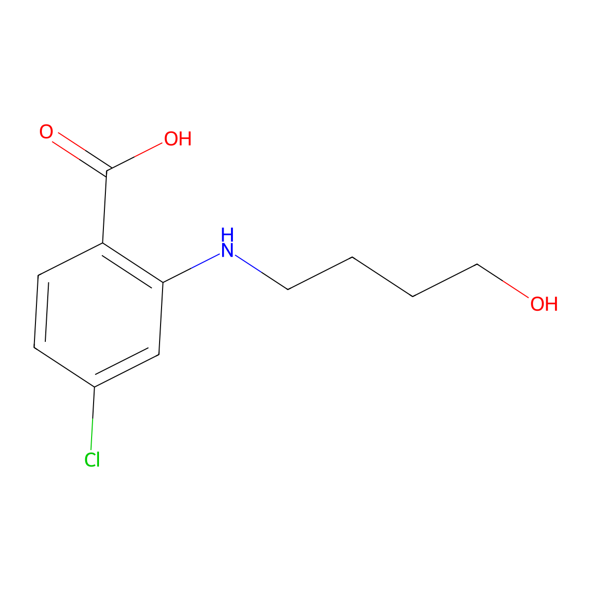 4-Chloro-2-[(4-hydroxybutyl)amino]benzoic acid molecular structure, CAS 1691087-03-2