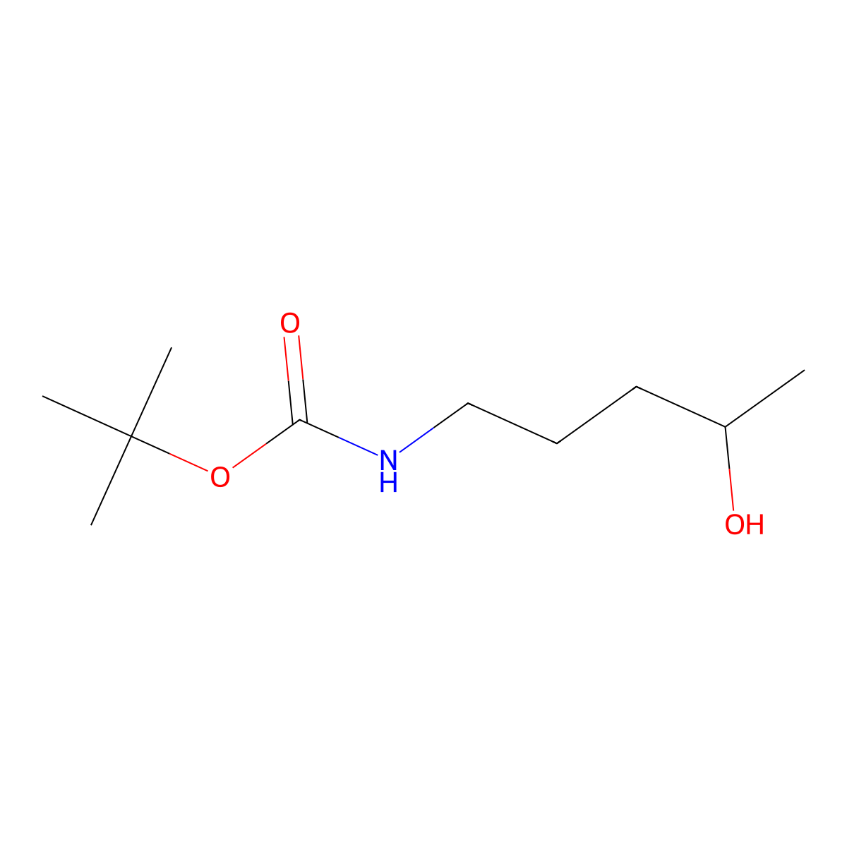 tert-Butyl (4-hydroxypentyl)carbamate molecular structure, CAS 1691103-37-3