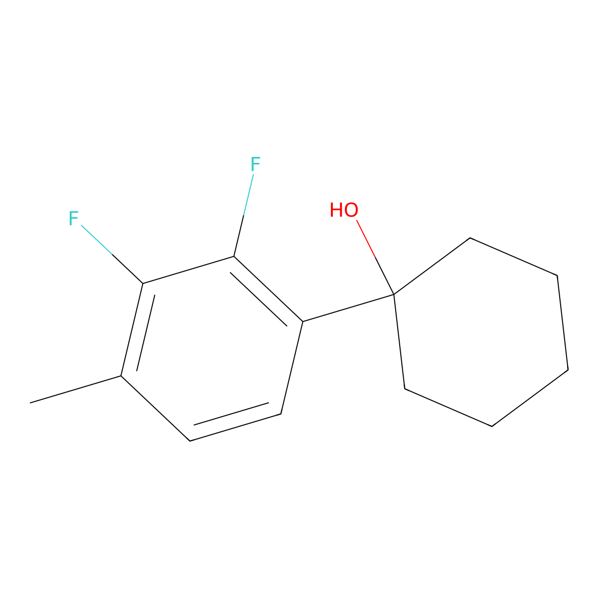 1-(2,3-Difluoro-4-methylphenyl)cyclohexanol molecular structure, CAS 1691108-59-4