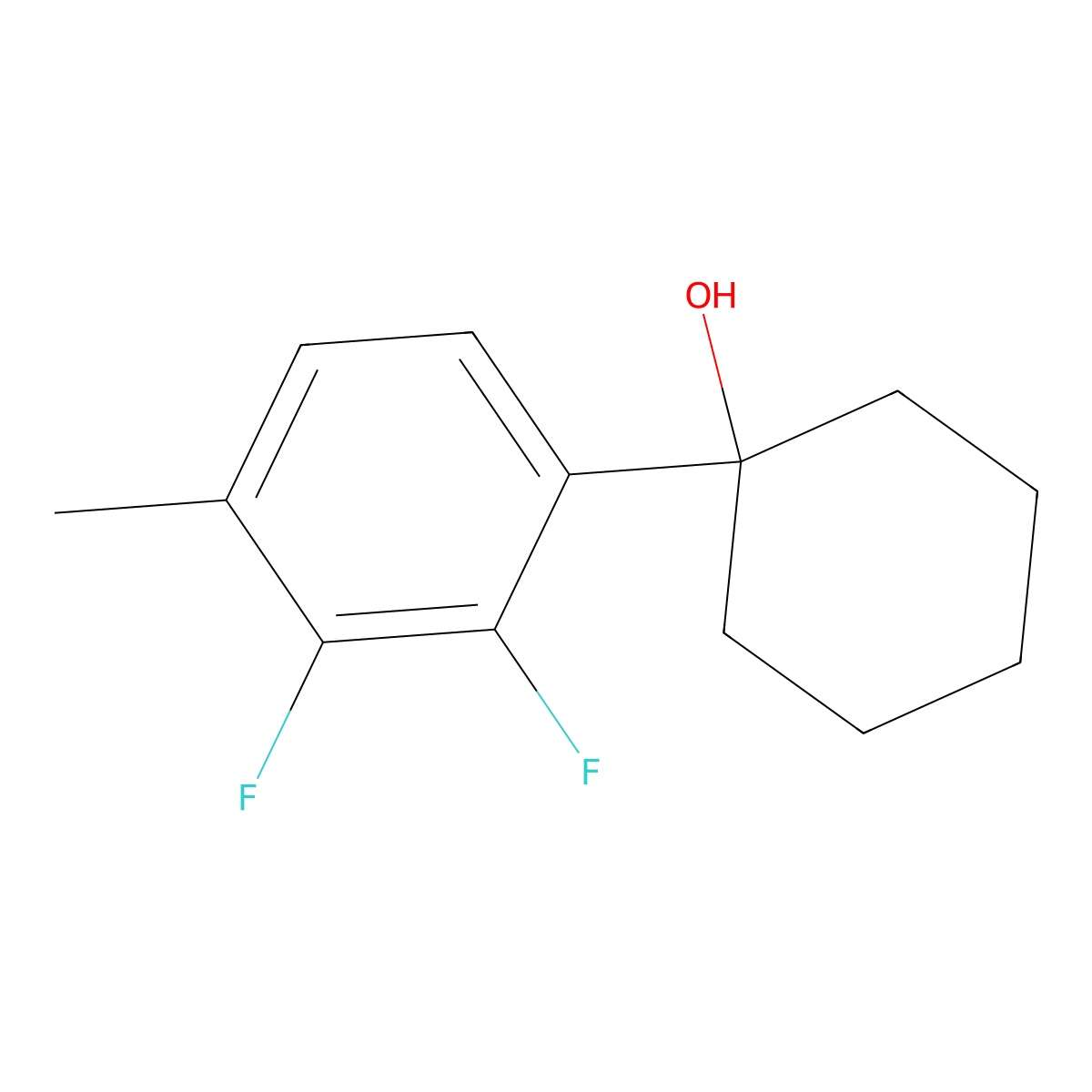 1-(2,3-Difluoro-4-methylphenyl)cyclohexanol molecular structure, CAS 1691108-59-4