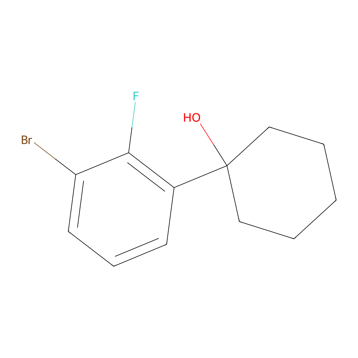 1-(3-Bromo-2-fluorophenyl)cyclohexanol molecular structure, CAS 1691110-95-8