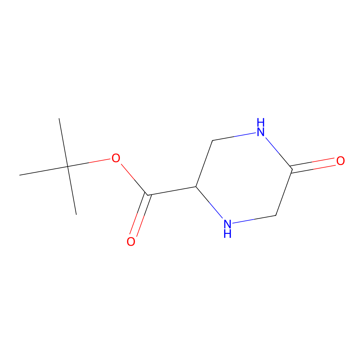 Tert-butyl 5-oxopiperazine-2-carboxylate molecular structure, CAS 1691118-48-5