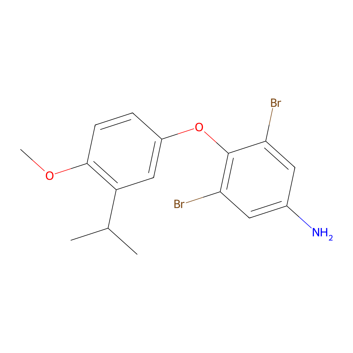 Benzenamine, 3,5-dibromo-4-[4-methoxy-3-(1-methylethyl)phenoxy]- molecular structure, CAS 169113-83-1