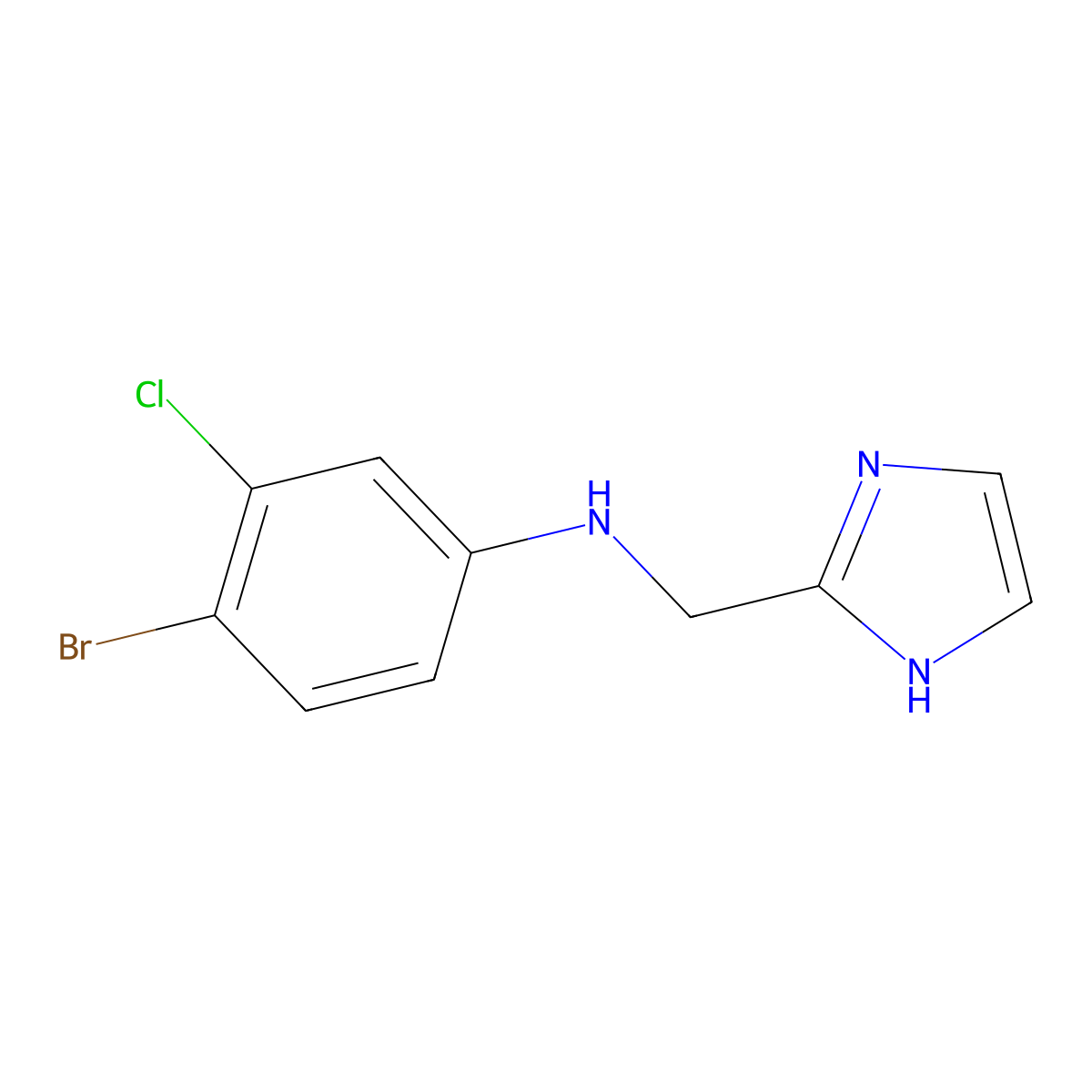4-bromo-3-chloro-N-(1H-imidazol-2-ylmethyl)aniline molecular structure, CAS 1691144-33-8