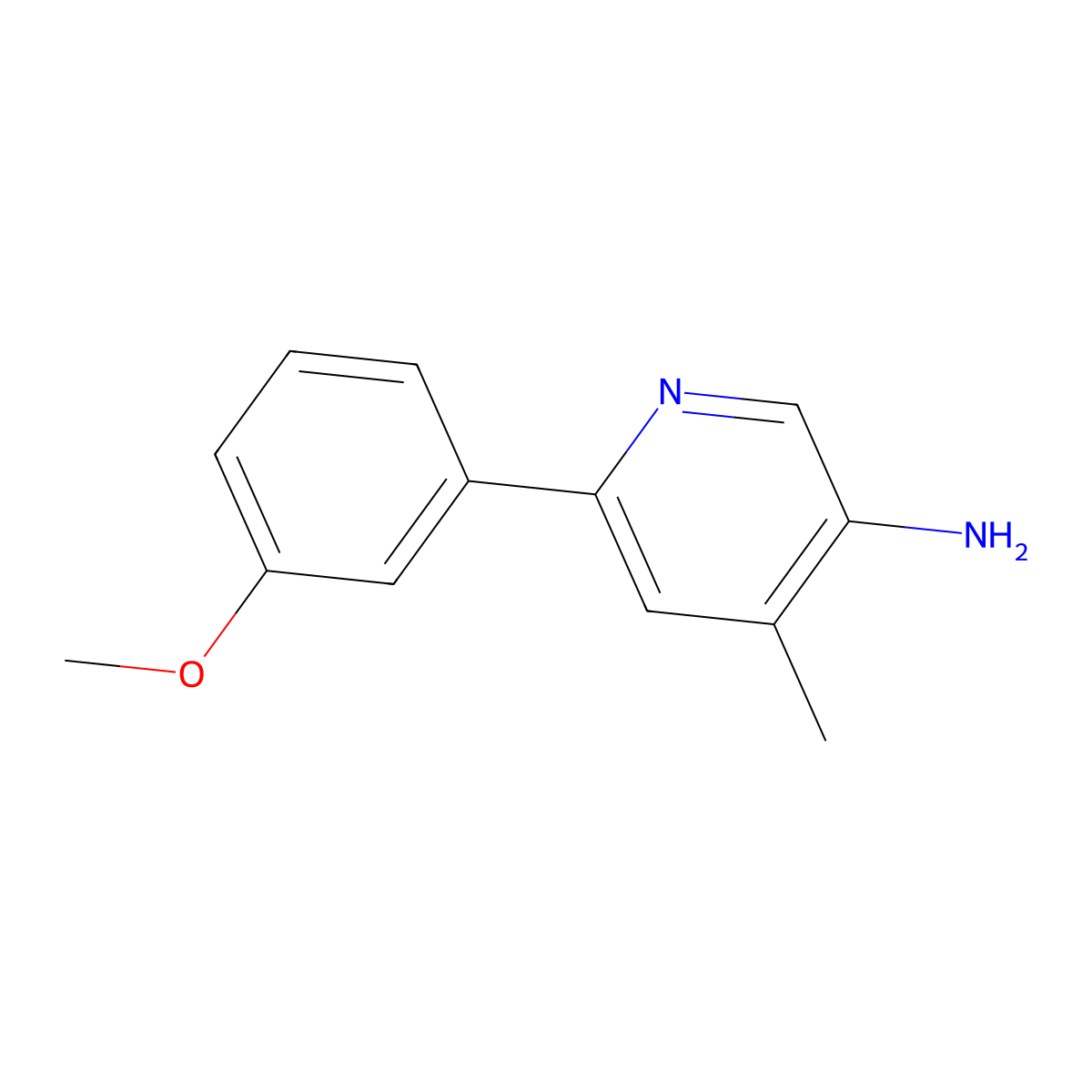 6-(3-Methoxyphenyl)-4-methylpyridin-3-amine molecular structure, CAS 1691156-96-3