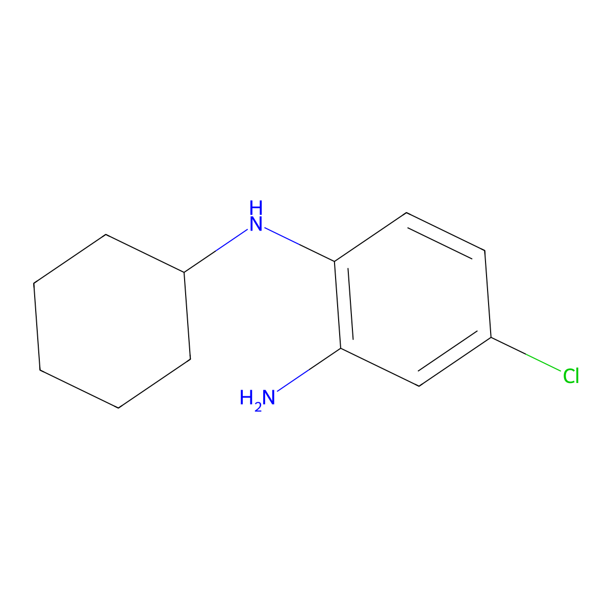 4-Chloro-N1-cyclohexylbenzene-1,2-diamine molecular structure, CAS 169117-71-9