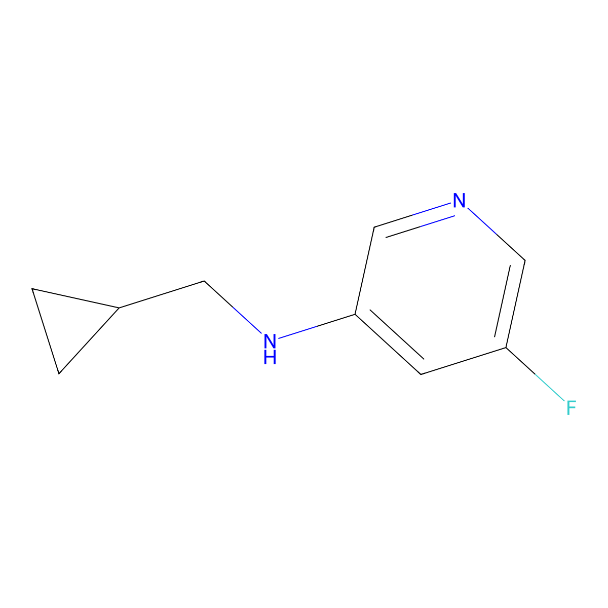 N-(Cyclopropylmethyl)-5-fluoropyridin-3-amine molecular structure, CAS 1691176-80-3