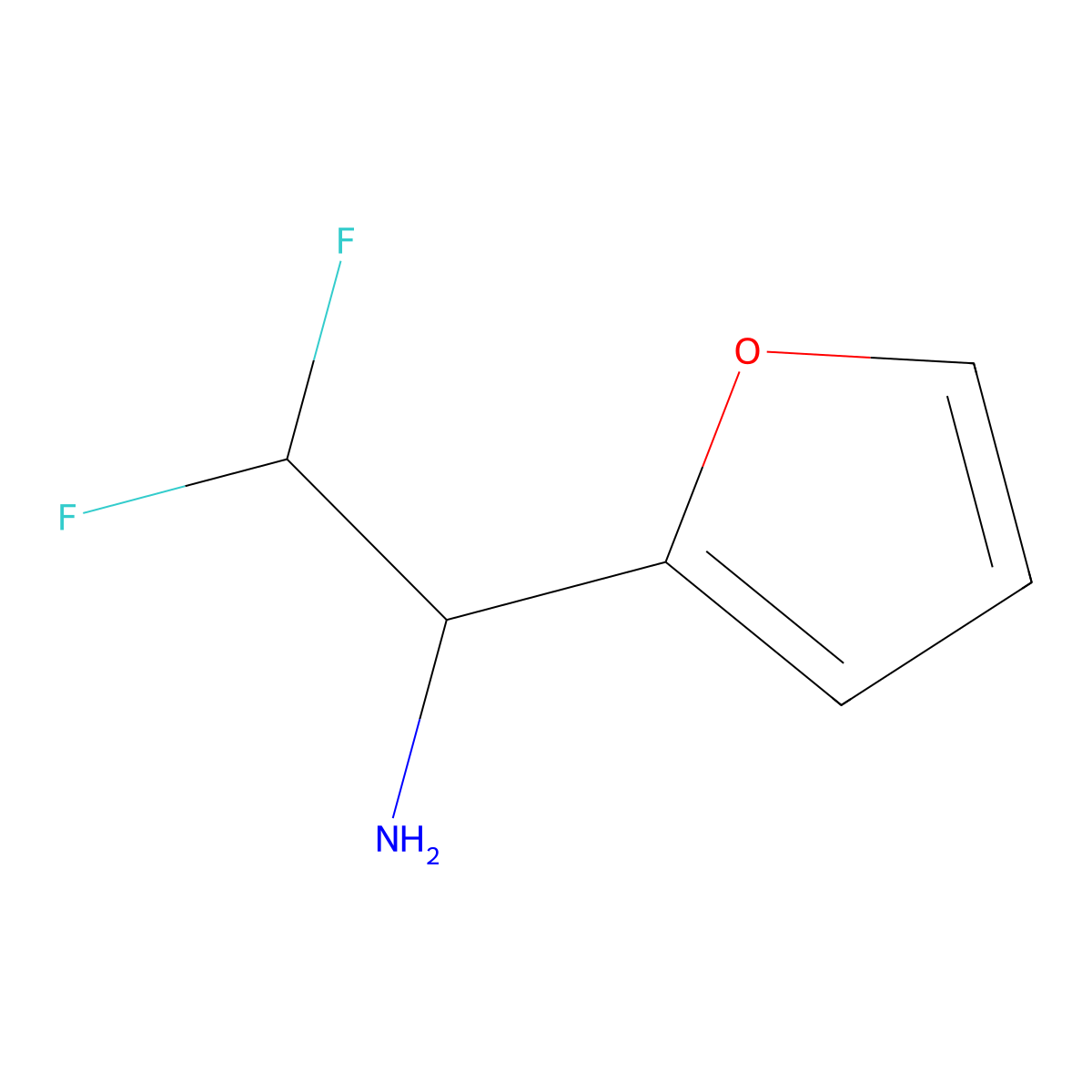 2,2-Difluoro-1-(furan-2-yl)ethan-1-amine molecular structure, CAS 1691182-07-6