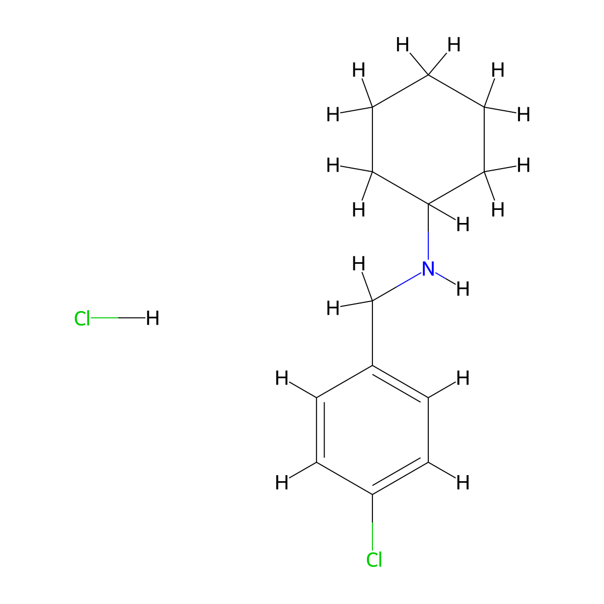 N-(4-Chlorobenzyl)cyclohexanamine hydrochloride molecular structure, CAS 16912-05-3