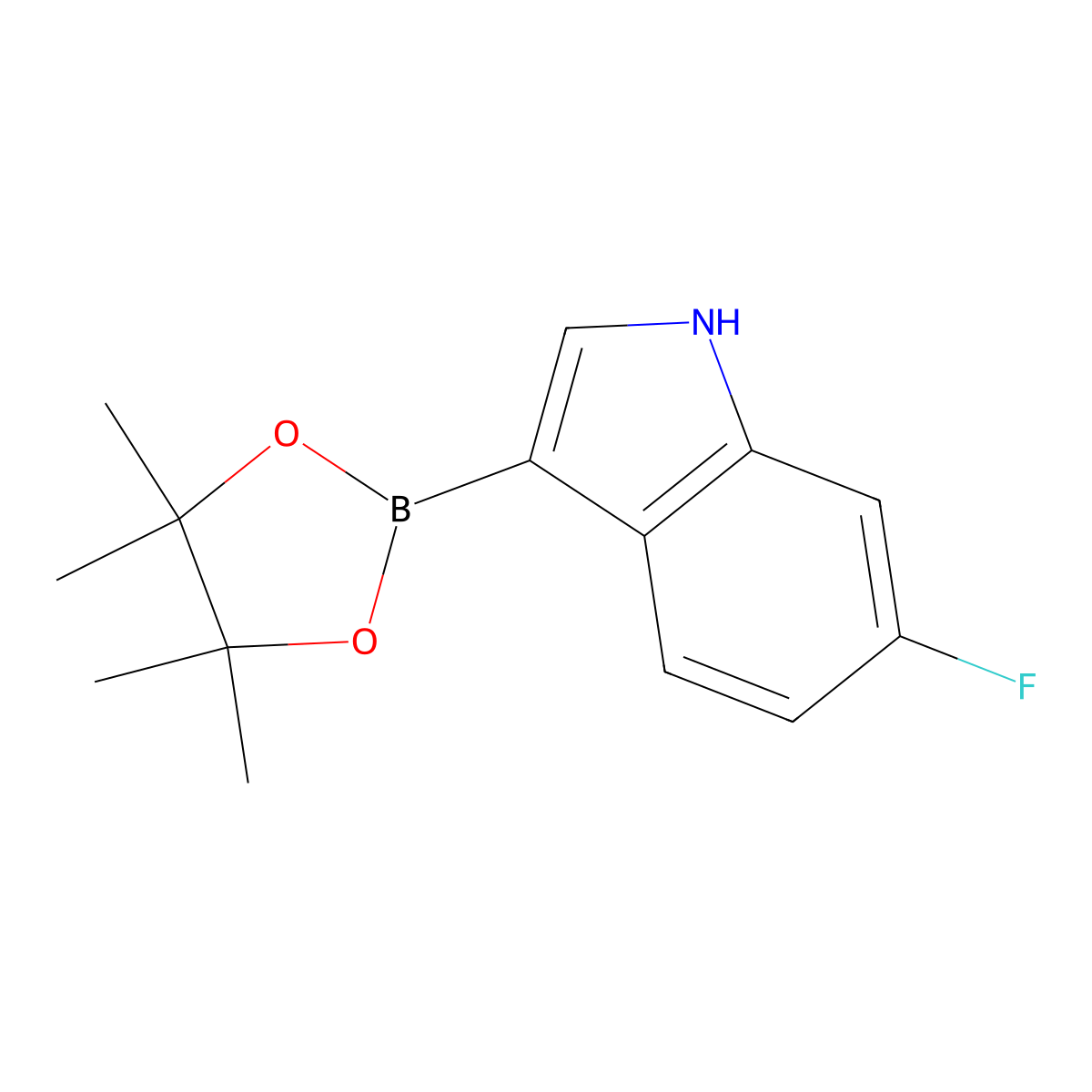 6-Fluoro-3-(4,4,5,5-tetramethyl-1,3,2-dioxaborolan-2-yl)-1H-indole molecular structure, CAS 1691201-28-1