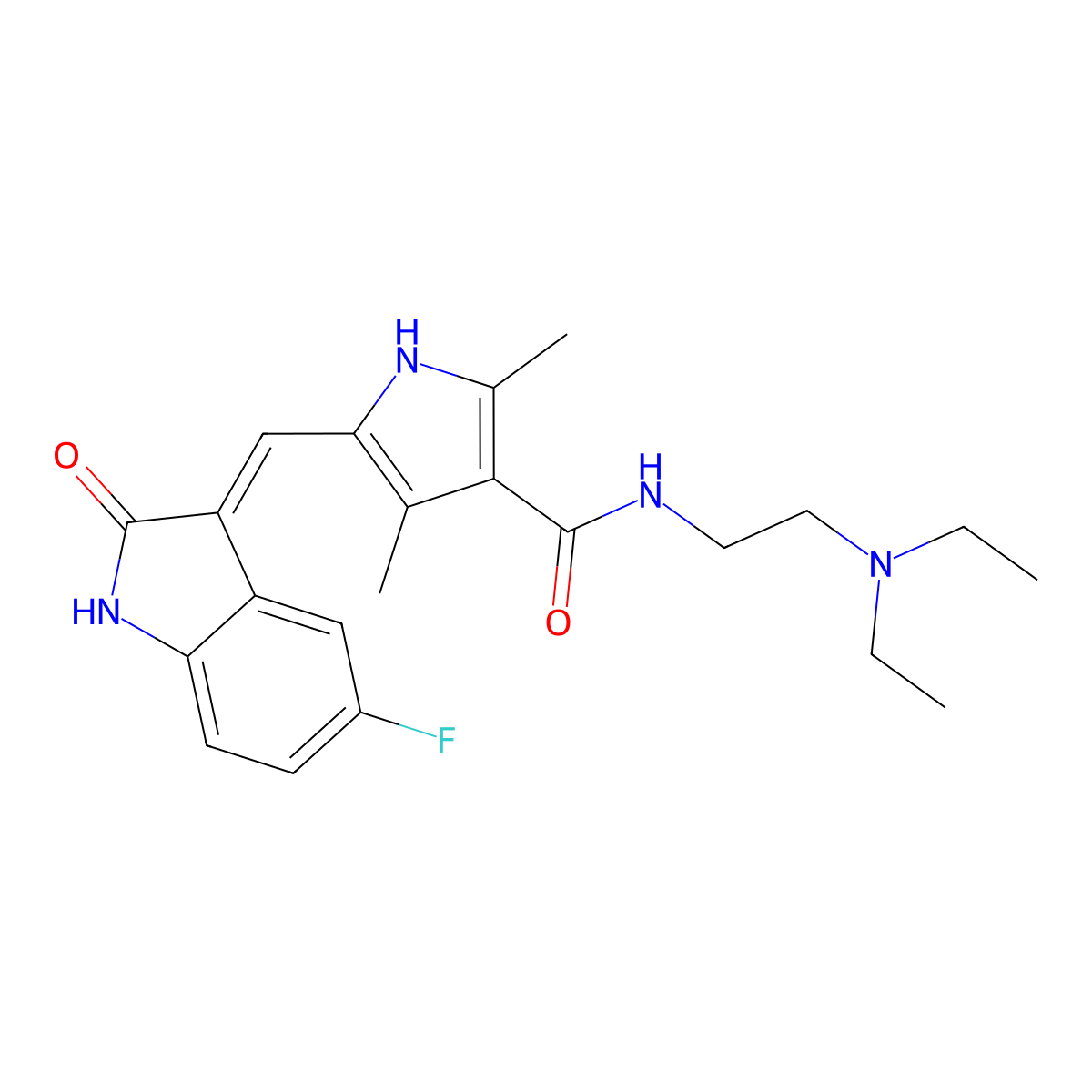(E)-Sunitinib molecular structure, CAS 1691223-83-2