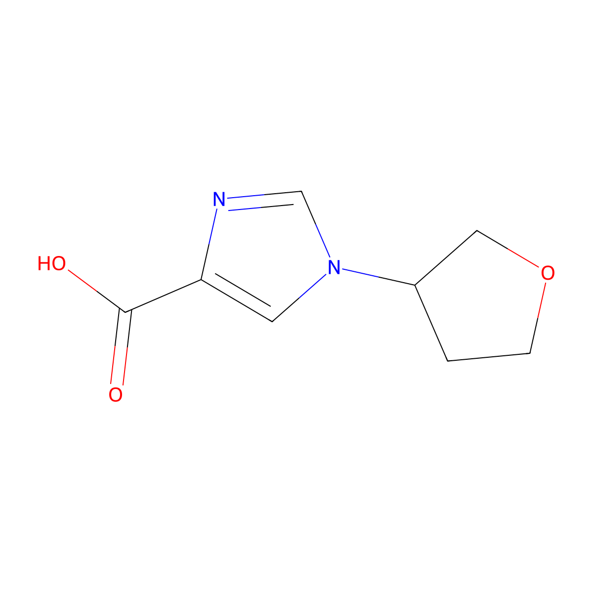 1-(Oxolan-3-yl)-1H-imidazole-4-carboxylic acid molecular structure, CAS 1691230-03-1