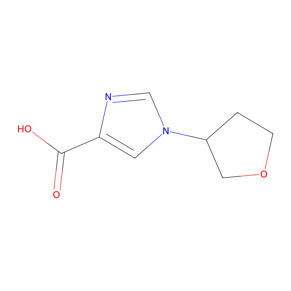 1-(Oxolan-3-yl)-1H-imidazole-4-carboxylic acid molecular structure, CAS 1691230-03-1