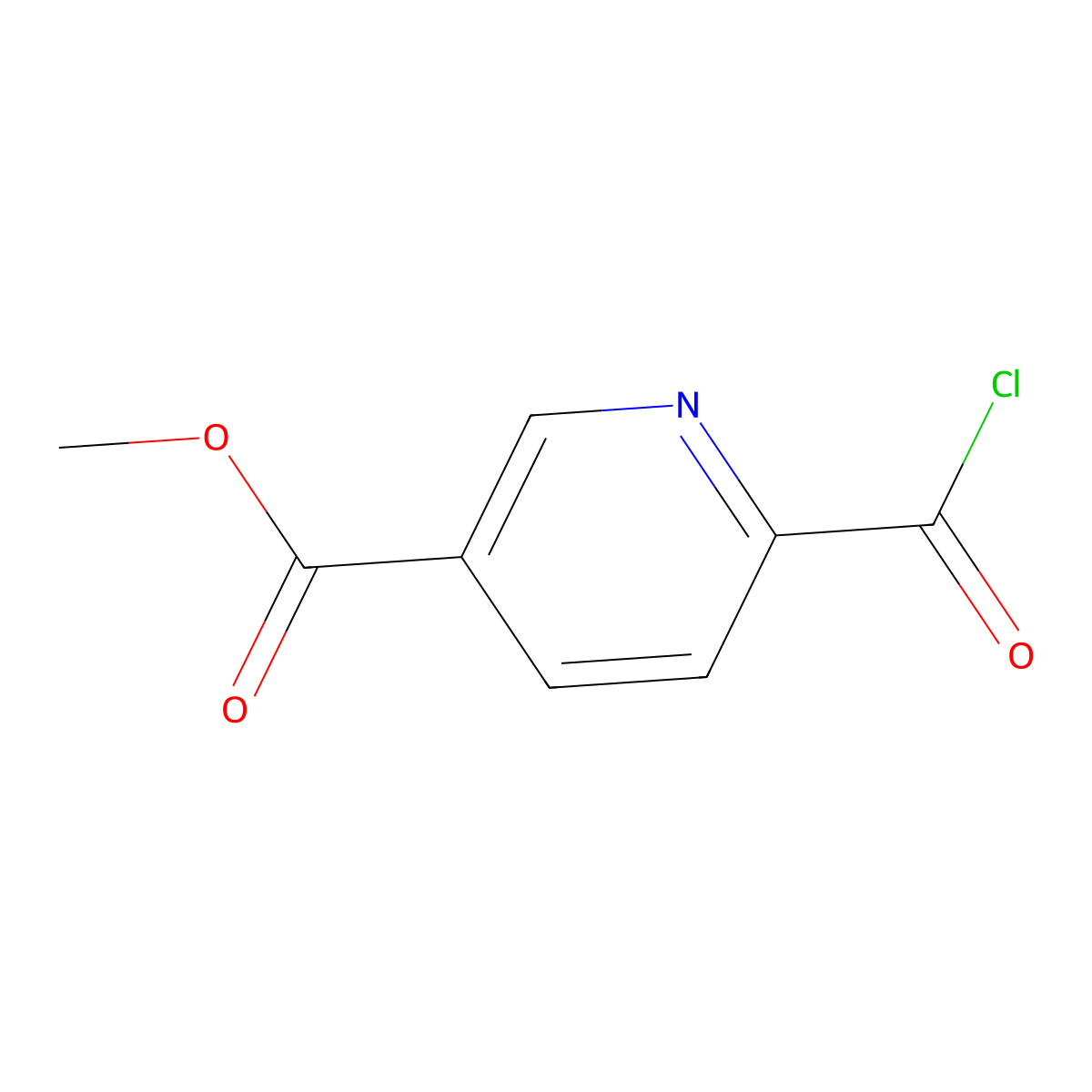 Methyl 6-(chlorocarbonyl)nicotinate molecular structure, CAS 169124-35-0
